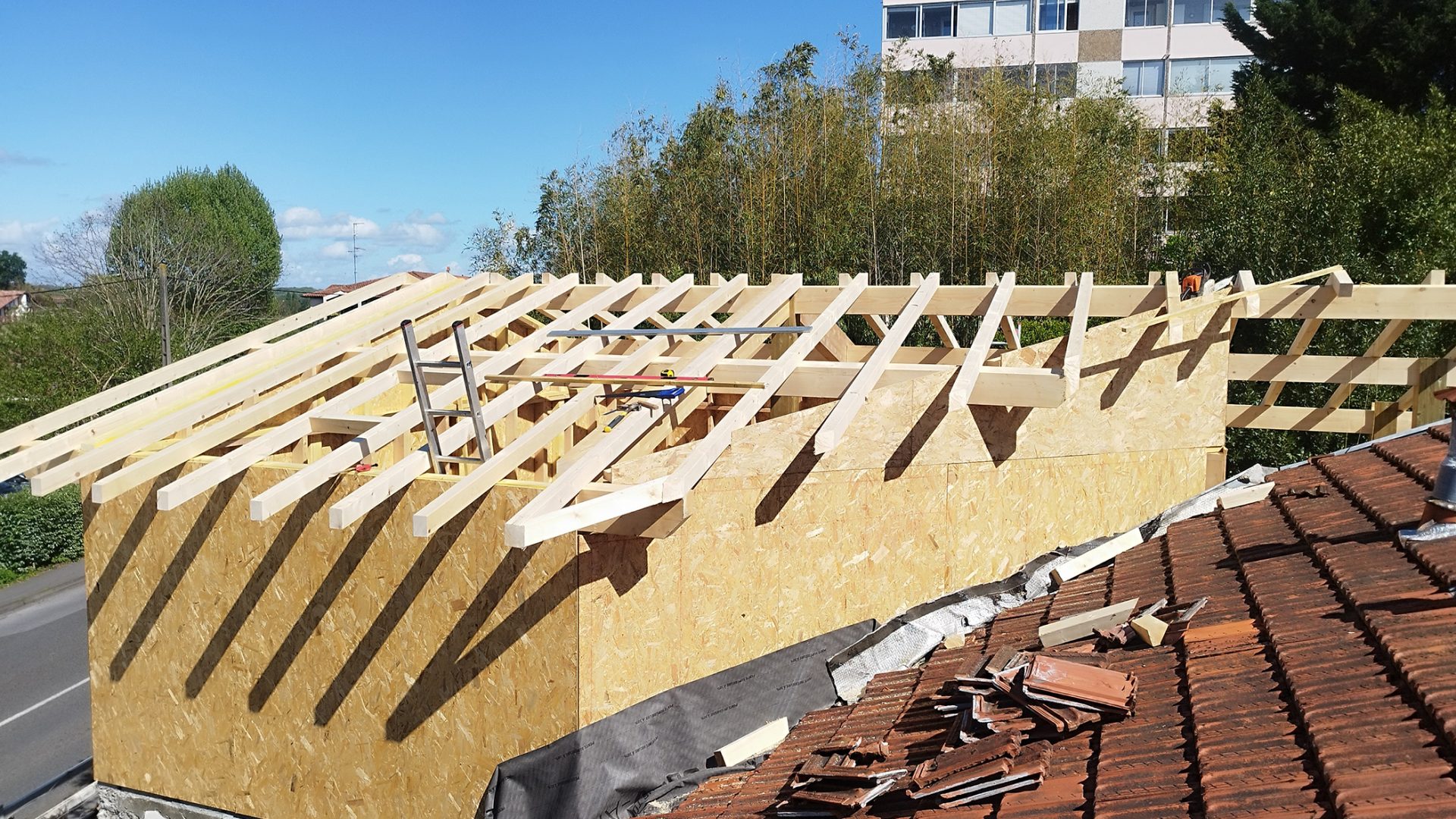 Extension ossature bois au Pays Basque - P&M Charpente