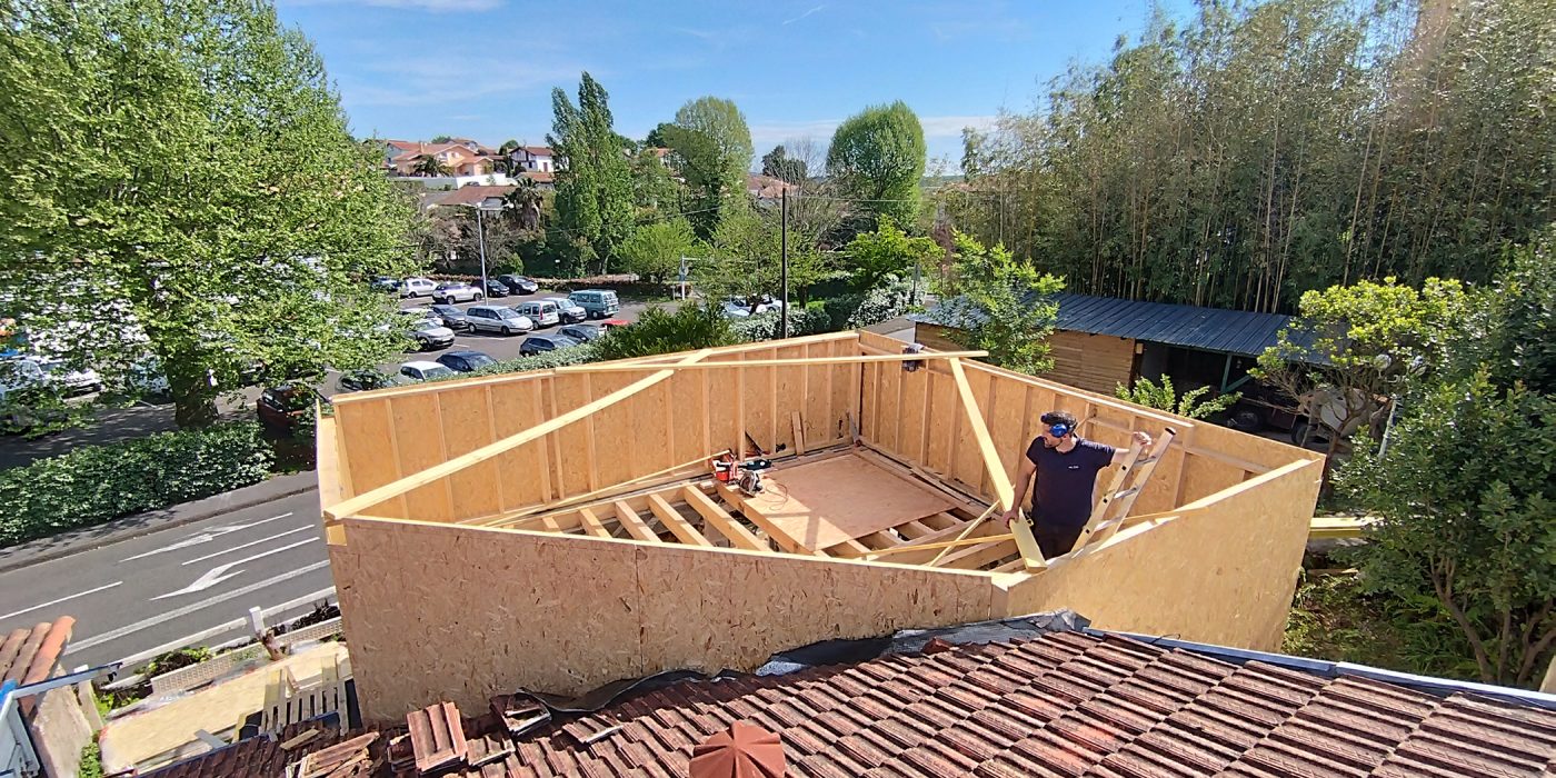 Rénovation et surélévation bois - P&M Charpente Pays Basque